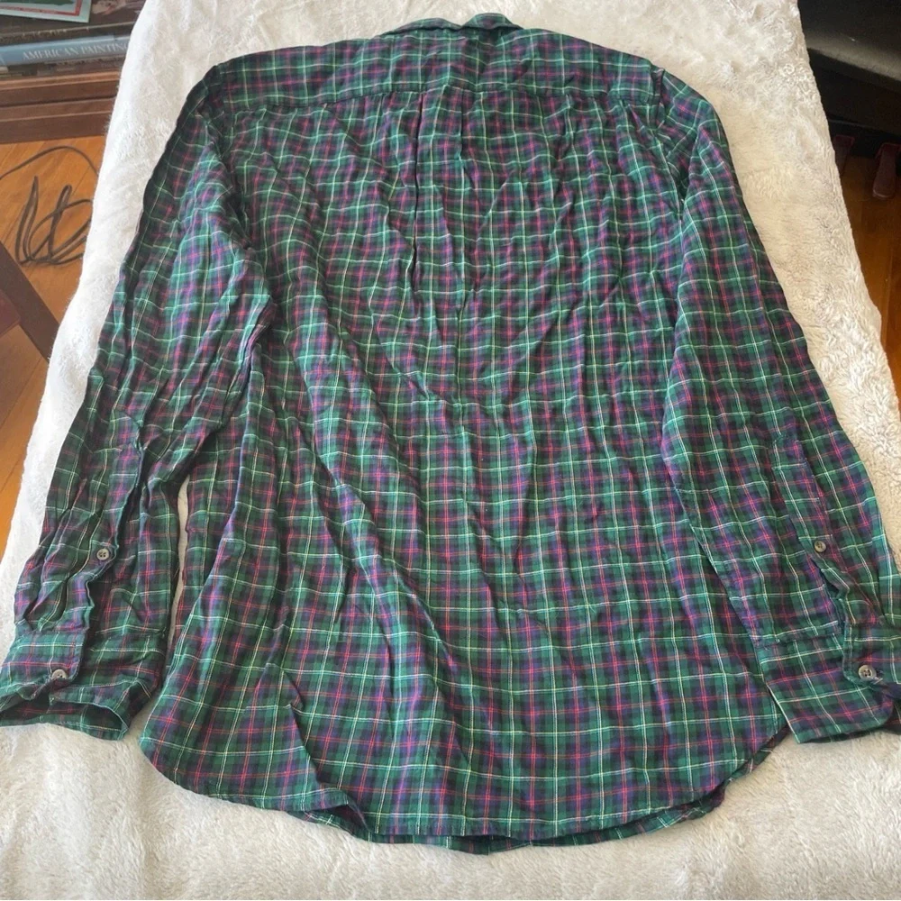 J Crew brushed twill shirt blue plaid size medium